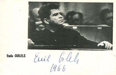 GUILELS EMIL: (1916-1985) Russian Pianist. Guilels is widely regarded as one of the greatest 