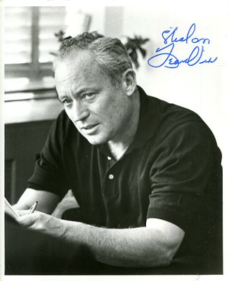 URIS LEON: (1924-2003) American author of historical fiction. Signed 8 x 10 photograph of Uris 