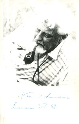LORENZ KONRAD: (1903-1989) Austrian zoologist, ethologist, and ornithologist, Nobel Prize winner 