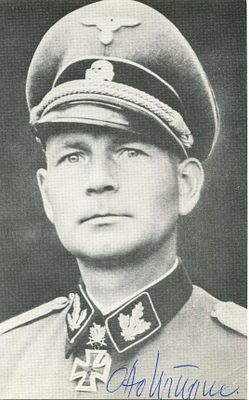 KUMM OTTO: (1909-2004) German Brigadefuhrer and Generalmajor of the Waffen-SS during World War 