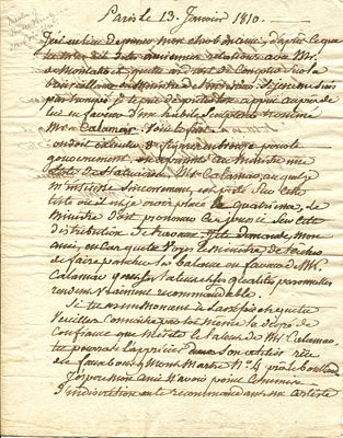 VINCENT FRAN&Ccedil;OIS-ANDR&Eacute;: (1746-1816) French neoclassical Painter. A very fine A.L.S., ` 