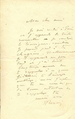 RENOIR PIERRE-AUGUSTE: (1841-1919) On the death of Monet&acute; s first wife, muse and model. RENOIR 