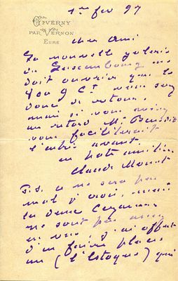MONET CLAUDE: (1840-1926) Monet attempts to replace one of his paintings with a C&eacute;zanne at what 