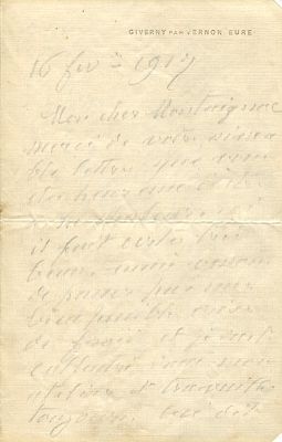 MONET CLAUDE: (1840-1926) Monet refers to his Water Lilies paintings - &acute; I have produced 