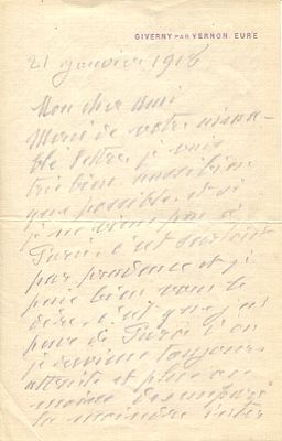 MONET CLAUDE: (1840-1926) &acute; as I get older, I am.....devoting myself to my work with more joy 