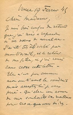 MATISSE HENRI: (1869-1954) French Artist. A very fine A.L.S., ` Henri Matisse &acute;, two 