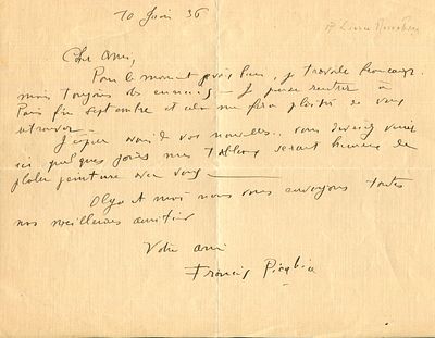 PICABIA FRANCIS: (1879-1953) French avant-garde painter associated with Cubism. A.L.S., 