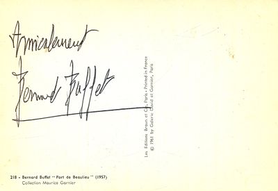 BUFFET BERNARD: (1928-1999) French Expressionist Painter. Member of the art group ''L&acute;Homme 