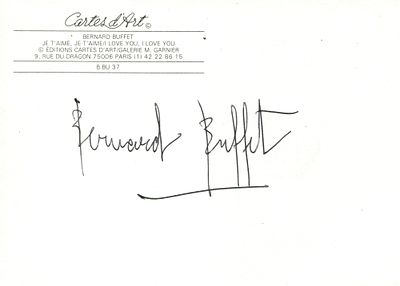 BUFFET BERNARD: (1928-1999) French Expressionist Painter. Member of the art group ''L&acute;Homme 