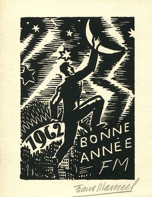 MASEREEL FRANS: (1889-1972) Belgian painter and graphic artist. A good original woodcut print 