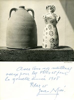 MIRO JOAN: (1893-1983) Spanish painter. A good vintage signed Christmas and New Years greetings 