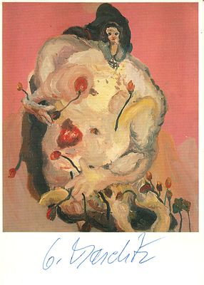 BASELITZ GEORG: (1938- ) German painter, sculptor and graphic artist. Signed colour 4 x 6 