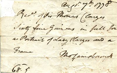 GAINSBOROUGH THOMAS: (1727-1788) English painter. A rare Autograph D.S., Tho. 