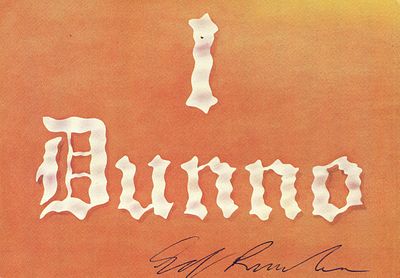 RUSCHA EDWARD: (1937- ) American Artist, associated to the Pop Art movement. Signed colour 4 x 6 