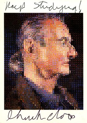 CLOSE CHUCK: (1940-2021) American painter. Signed colour 4 x 6 postcard, the image being a 