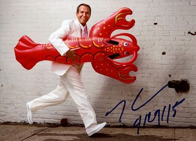 KOONS JEFF: (1955- ) American artist. Signed colour 7 x 5 photograph of the artist wearing a 