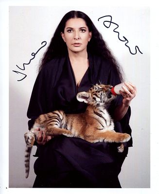 ABRAMOVIC MARINA: (1946- ) Serbian conecptual and performance artist. Signed colour 8 x 10 
