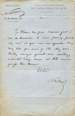 NADAR: (1820-1910) (x5). NADAR: (1820-1910) Gaspard-Felix Tournachon. French photographer 