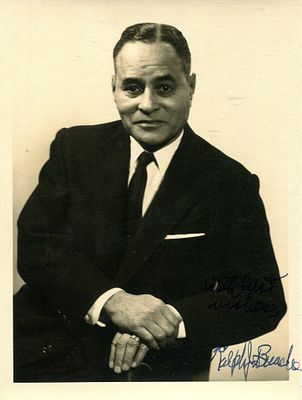 BUNCHE RALPH: (1904-1971) American political scientist and diplomat, Nobel Peace Prize winner in 