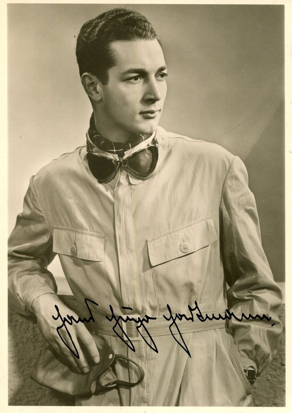 HARTMANN HANS-HUGO: (1916-1991) German motor racing driver who competed for Mercedes. Vintage 