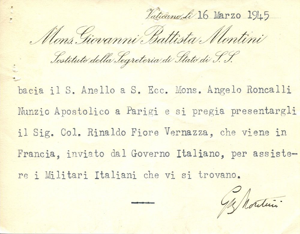 PAUL VI: (1897-1978) One future Pope writes to another future Pope. PAUL VI: (1897-1978) Pope of 