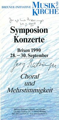 BENEDICT XVI: (1927-2022) Pope of the Roman Catholic Church 2005-13. A printed slim 8vo 