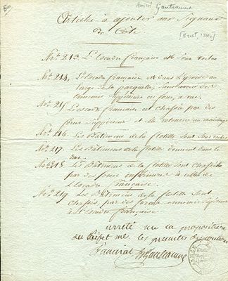 GANTEAUME HONOR&Eacute; JOSEPH ANTOINE: (1755-1818) French Navy Officer and Vice-Admiral. Ganteaume 