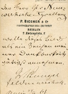 WRANGEL FRIEDRICH GRAF VON: (1784-1877) Prussian Generalfeldmarschall who served in the First 