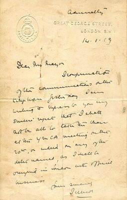 JELLICOE JOHN: (1859-1935) British Admiral of the Fleet who commanded the Grand Fleet at the 