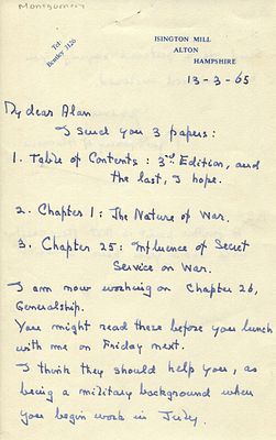 MONTGOMERY B. L.: (1887-1976) British Field Marshal of World War II. A.L.S., Montgomery of 