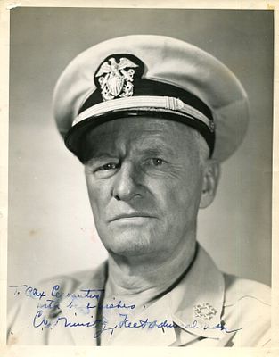 NIMITZ CHESTER W.: (1885-1966) American Fleet Admiral in the United States Navy who served as 