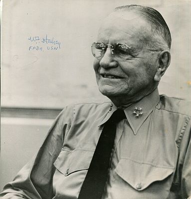 HALSEY WILLIAM: (1882-1959) American Admiral of World War II. Vintage signed 7 x 7.5 photograph, 