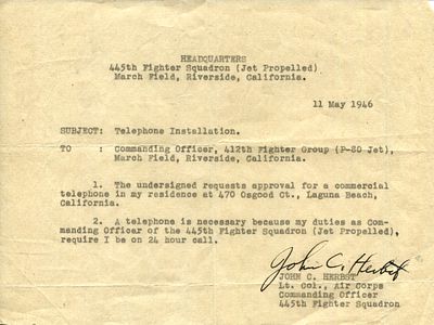 HERBST JOHN C.: (1909-1946) American fighter ace of World War II, credited with 18 victories and 