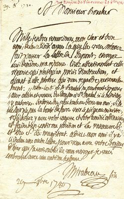 MIRABEAU HONOR&Eacute; COMTE DE: (1749-1791) French Writer and an early Leader of the French 