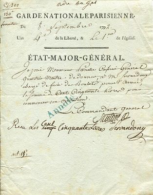 SANTERRE ANTOINE JOSEPH: (1752-1809) French Brewer who participated in the Storm of the Bastille 