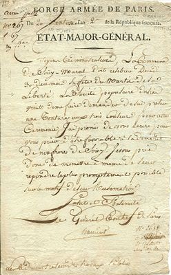 HANRIOT FRAN&Ccedil;OIS: (1759-1794) General during the French Revolution. A leading figure in the 