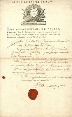 FOUCHE JOSEPH: (1759-1820) 1st Duc d'Otrante, 1st Comte Fouche. French statesman and 