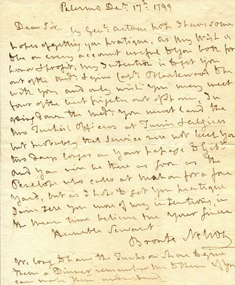 NELSON HORATIO: (1758-1805) British Admiral during the Napoleonic Wars, the victor of the 