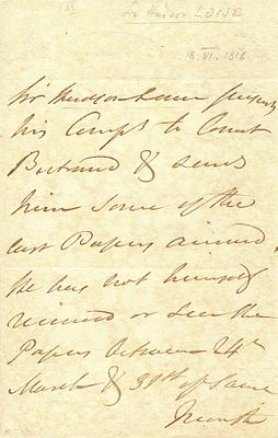 LOWE HUDSON: (1769-1844) Anglo-Irish soldier and colonial administrator who served as Governor 