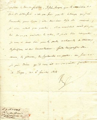 NAPOLEON I: (1769-1821) Emperor of France 1804-14, 1815. A good letter of very interesting 