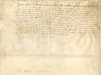 CHARLES X: (1523-1590) Cardinal de Bourbon. French nobleman and prelate who served as the 