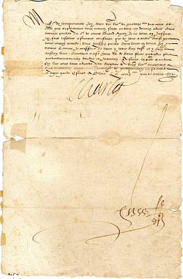 CHARLES IX: (1550-1574) To the outgoing Ambassador to Spain on his &acute; will and intentions&acute;. CHARLE 