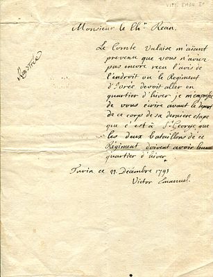 VICTOR EMMANUEL I: (1759-1824) King of Sardinia, Duke of Savoy 1802-21. Abdicated following a 