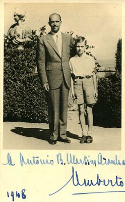 UMBERTO II: (1904-1983) King of Italy May - June 1946. Vintage signed and inscribed postcard 