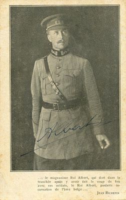 ALBERT I: (1875-1934) King of the Belgians 1909-34. Vintage signed postcard photograph of the 