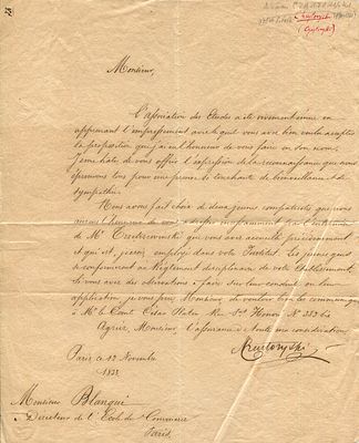 CZARTORYSKI ADAM JERZY: (1770-1861) Polish nobleman, Statesman and Author. Foreign affair 