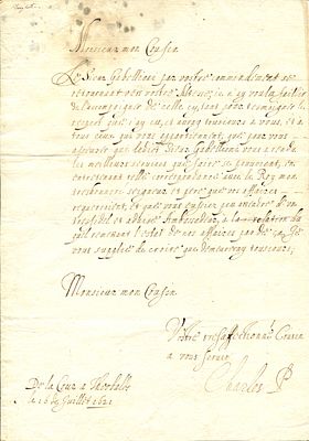 CHARLES I: (1600-1649) King of England, Scotland and Ireland 1625-49. Executed. A good L.S., 