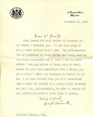 MACMILLAN HAROLD: (1894-1986) British Prime Minister 1957-63. T.L.S., Harold 