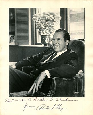 NIXON RICHARD: (1913-1994) American President 1969-74. Signed and inscribed 8 x 10 photograph, 