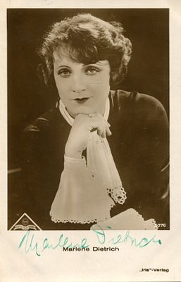 DIETRICH MARLENE: (1901-1992) German-born American actress and singer. A good vintage signed 